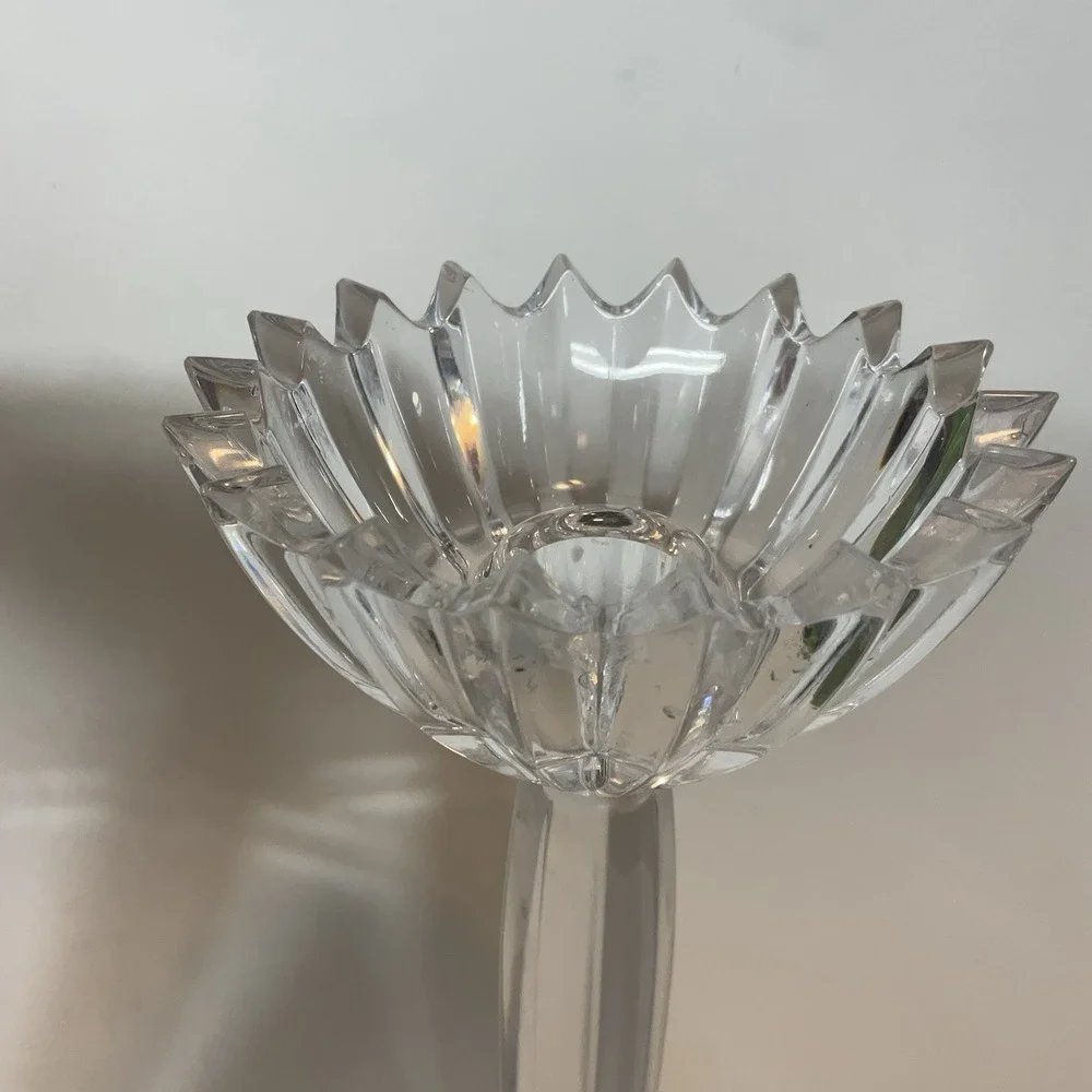 Vintage Mikasa Ice Palace Lead Crystal Candleholders‎ Ice Crystal Type Bowls